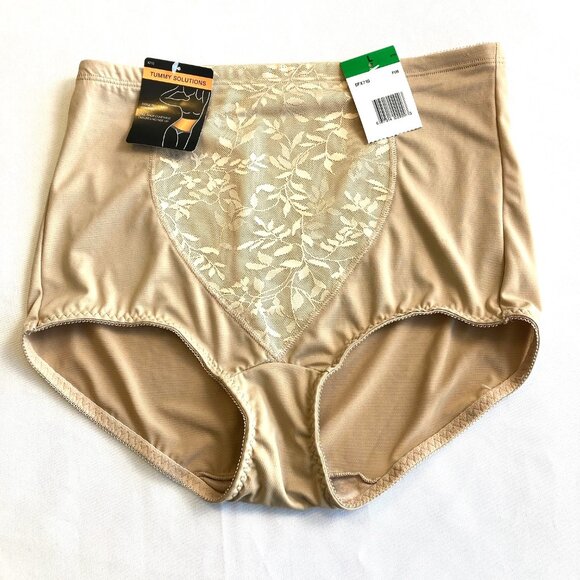 Bali Tummy Solutions Jacquard Shaping Brief SINGLE PAIR Women's L Nude NWT - Picture 1 of 5